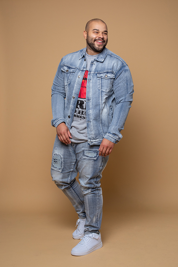 Faded Stretch Denim Jacket