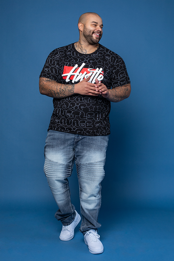 Hustle Scribble Print Tee