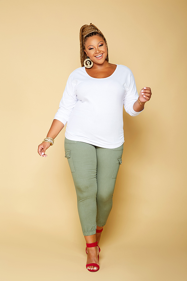 Plus Cropped Cargo Skinny Pants