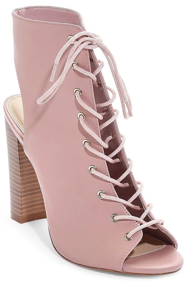blush booties heels