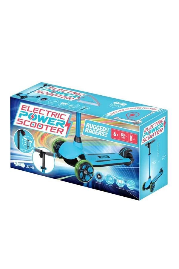 Rugged Racers Electric Powered Scooter Blue min