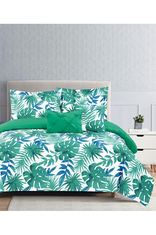 Pc Comforter Set Tropical Green