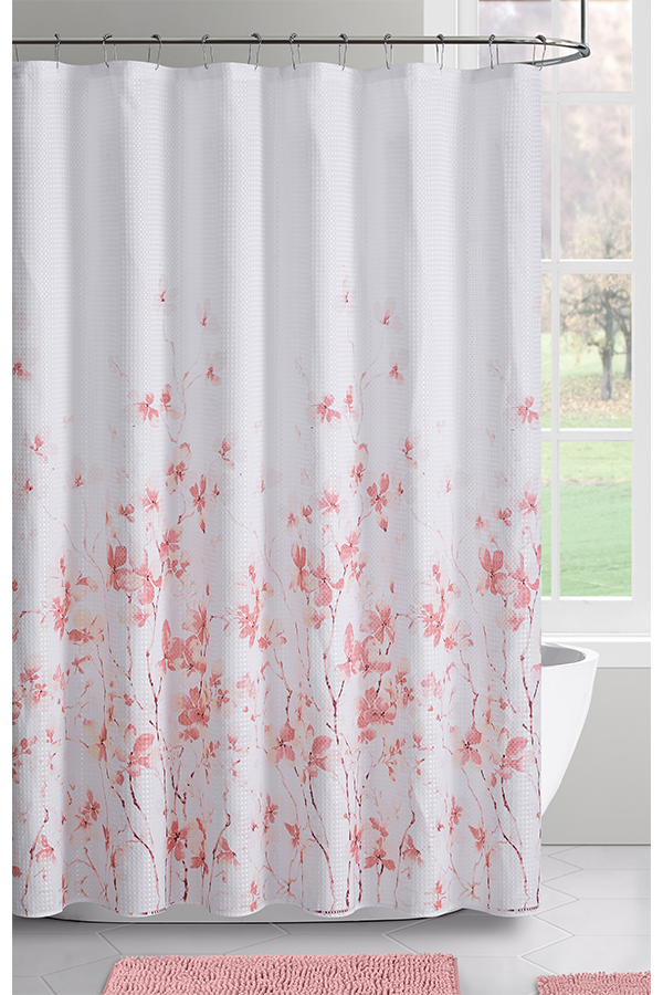 PVC Shower Curtain Blush Floral