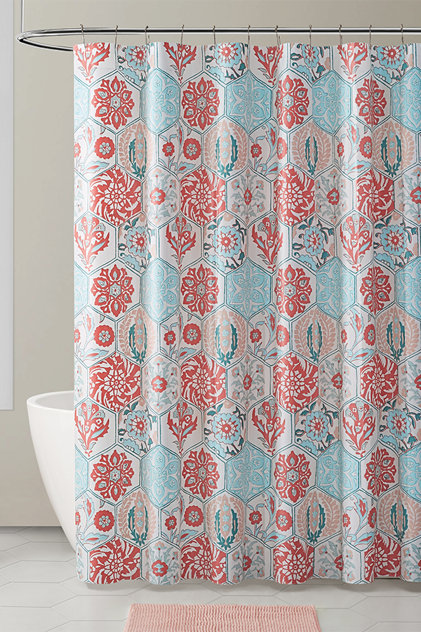 PVC Shower Curtain Multi Floral Print