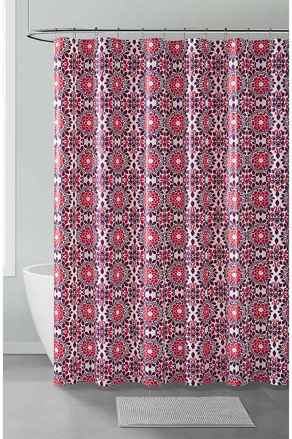 PVC Shower Curtain Red Mendala