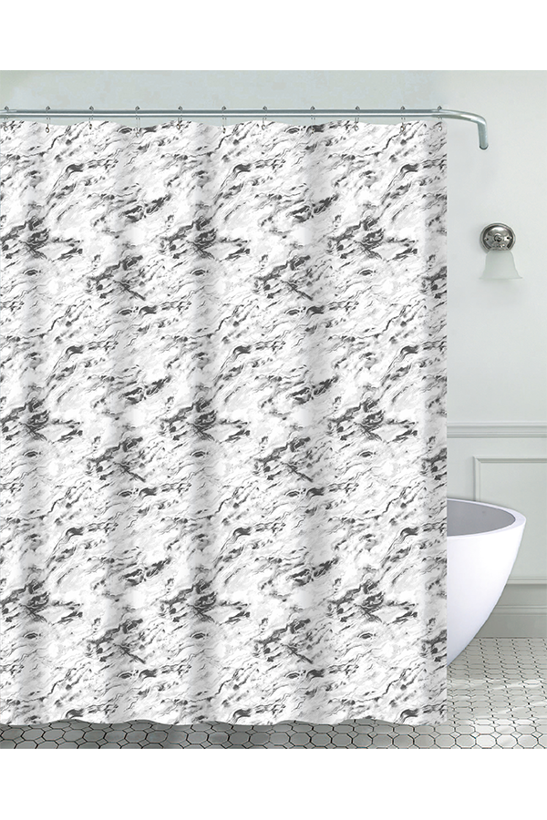 Piece Marble Shower Curtain Set Grey
