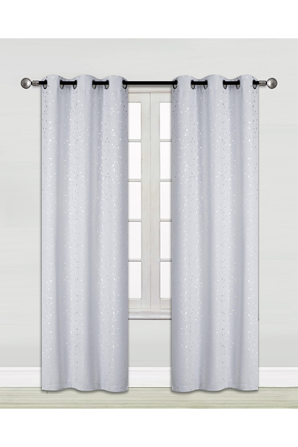 ”x” Pannel Jacquard Curtains Silver