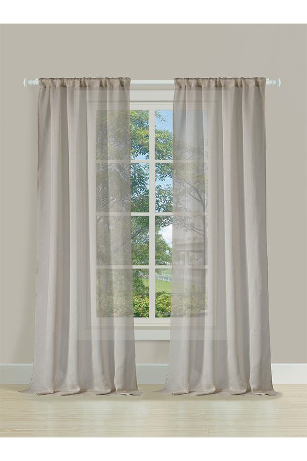 ”x” Pannel Sheer Curtains Beige
