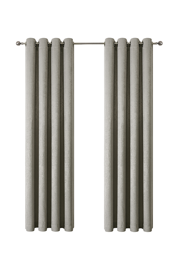 ”x” Pannel Solid Brushed Blackout Curtains Silver
