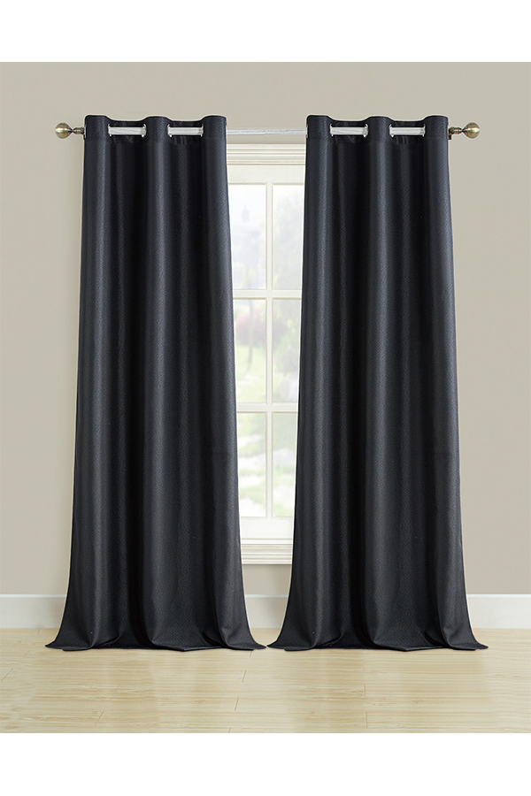 ”x” Pannel Solid Curtains Black
