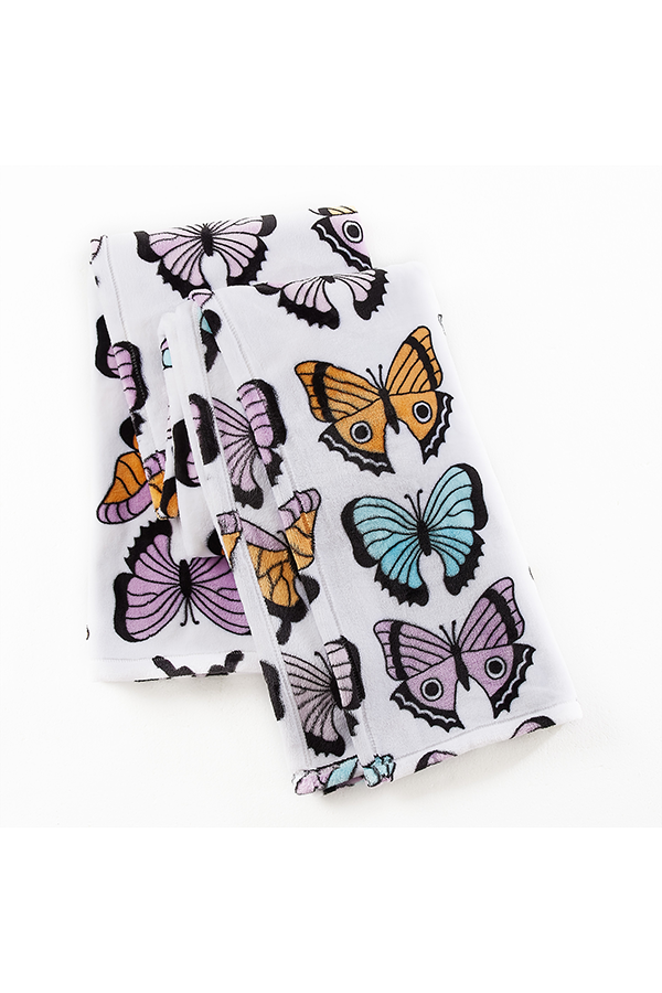”x” Jessica Simpson Butterfly Print Plush Throw Blanket
