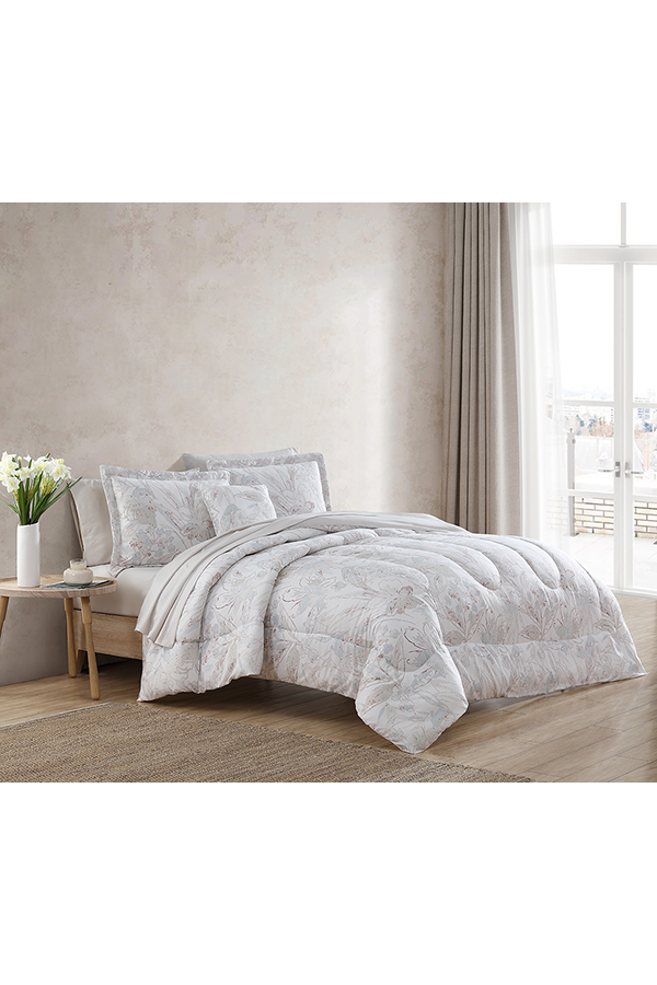 King Comforter Set Ivory Floral 6Pc Citi Trends