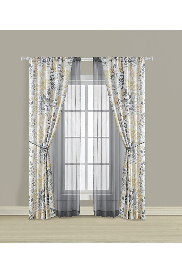 Piece Floral Curtain Set $.