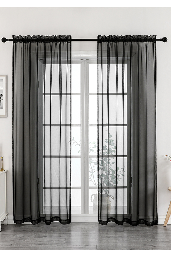 Pannel Sheer Curtains Black $.