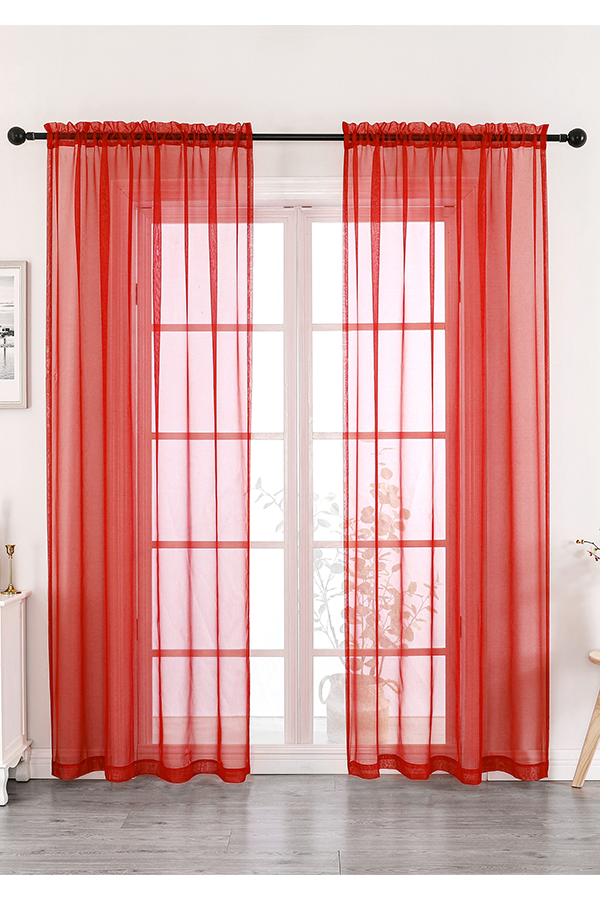 Pannel Sheer Curtains Red $.