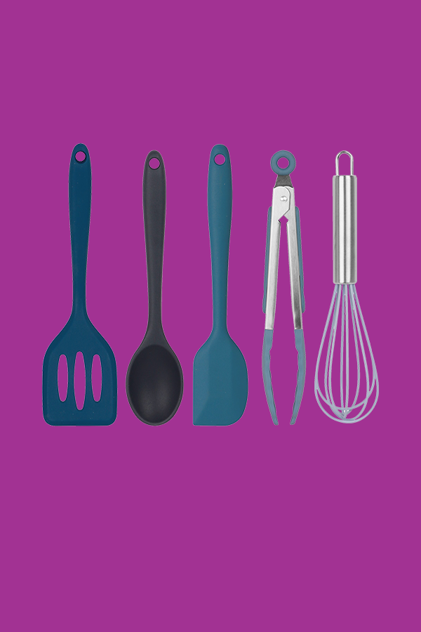 Piece Silicone Utensil Set Blue $.