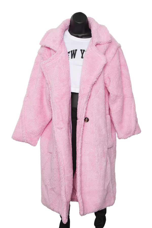 Pink Long Teddy Coat Citi Trends