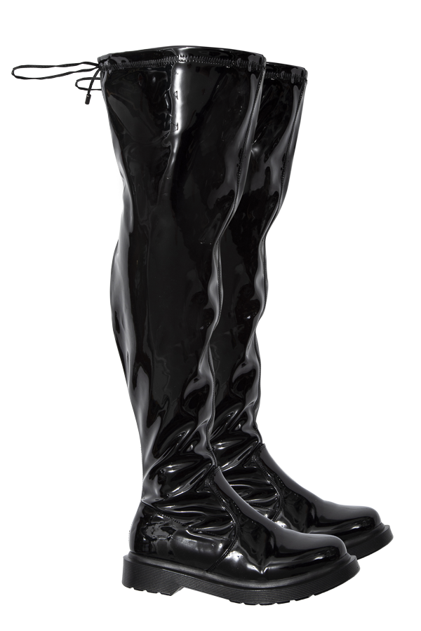 Black Patent Over Knee Boot Citi Trends