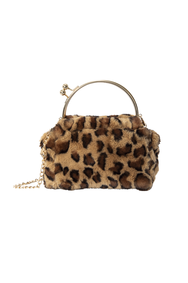 Faux fur leopard purse online