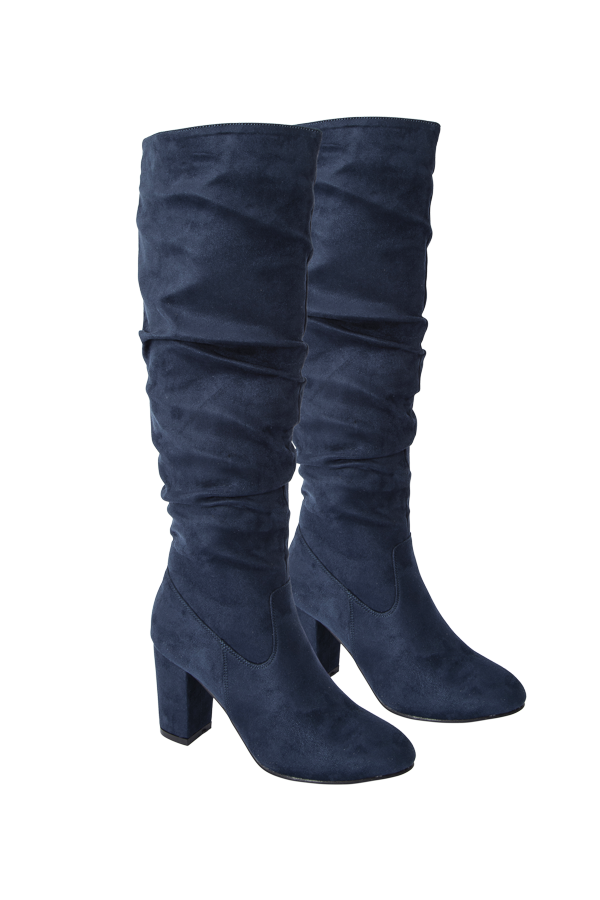 Navy Scrunch Heel Boot Citi Trends