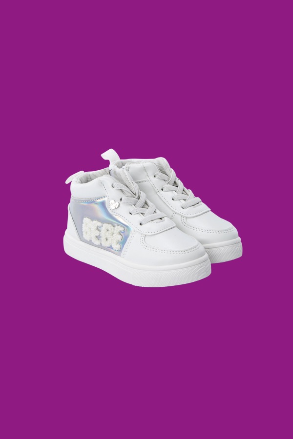 Girls White Bebe Sneakers