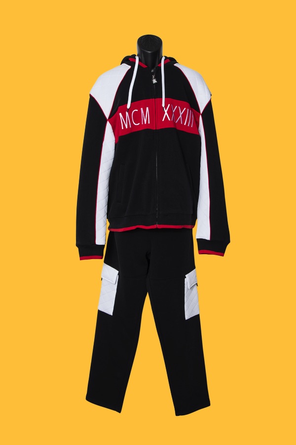 Mens Red White Black Sweatsuit