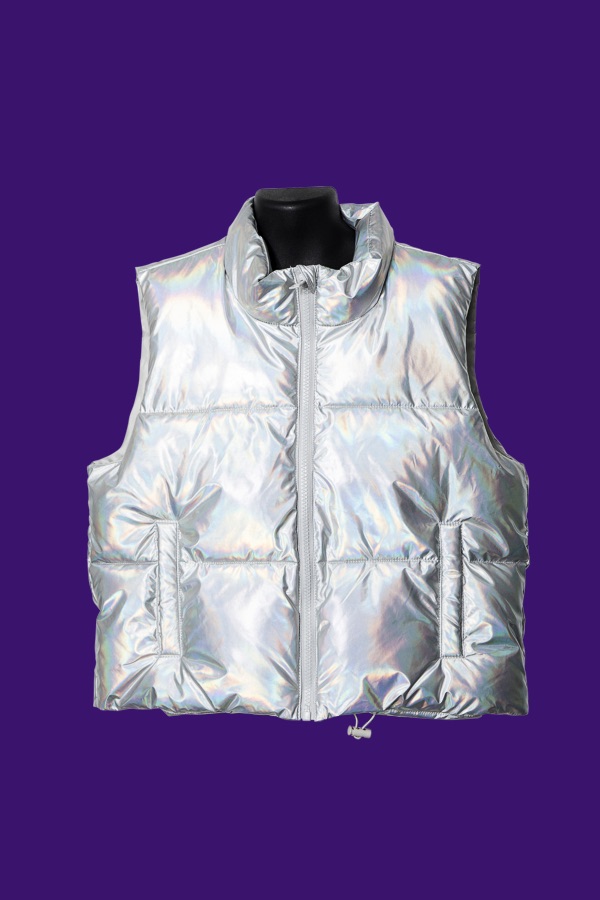 Silver Girls Puffer Vest