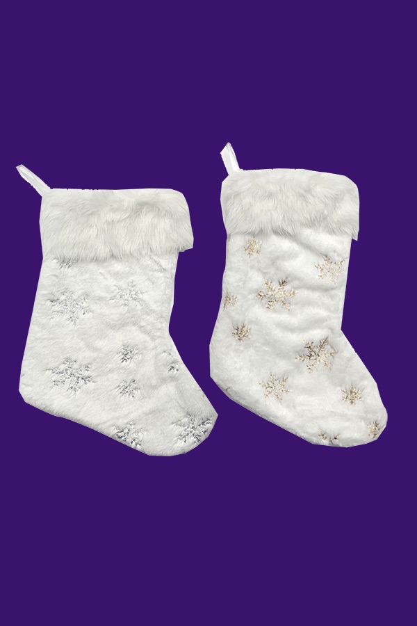 Snowflake Stocking Silver $.